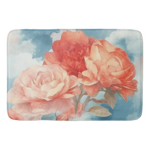Classics - Angelic Pink and Red Roses in soft clou Bath Mat