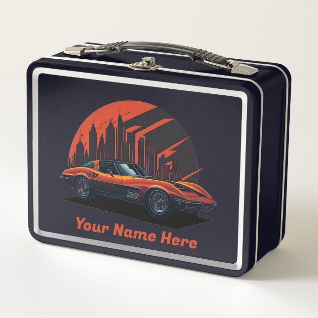 Classics Cars Chevy Corvette 002 Metal Lunch Box (Front)