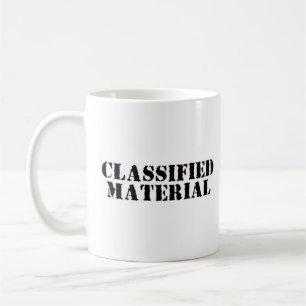 classified material coffee mug