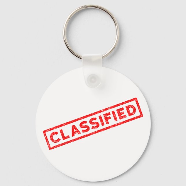 Classified Red Rubber Stamp Key Ring (Front)