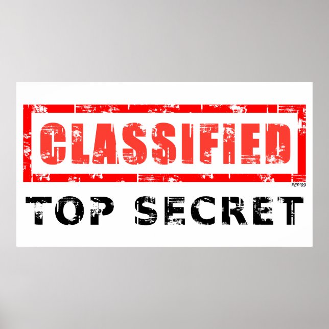 Classified Top Secret Poster (Front)