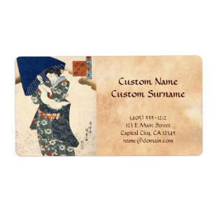 Classique art japonais ukiyo-e geisha avec paraplu