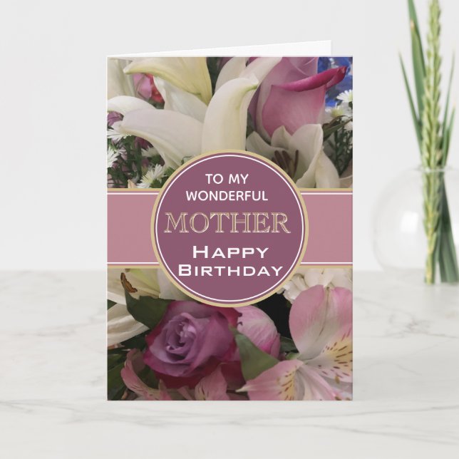 Classique! Bonne carte de voeux d'anniversaire mèr (Devant)