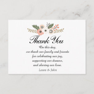 Classique Chic mariage carte de remerciements