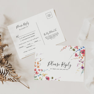 Classique Choix de Menu Floral Coloré RSVP
