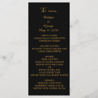 classique élégant menu et programme mariage