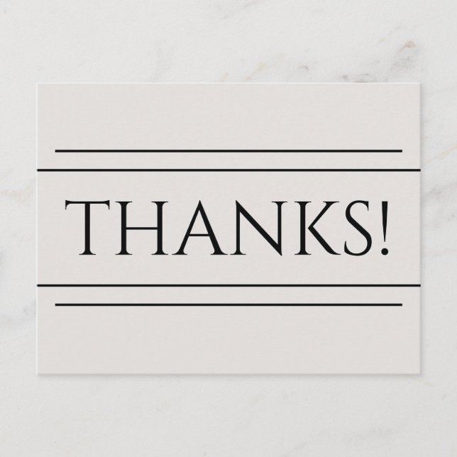 Classique, élégant "MERCI !" Carte postale (Devant)