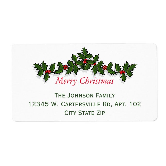 Classique Élégant Noël Holly N'importe quel but Re (Devant)