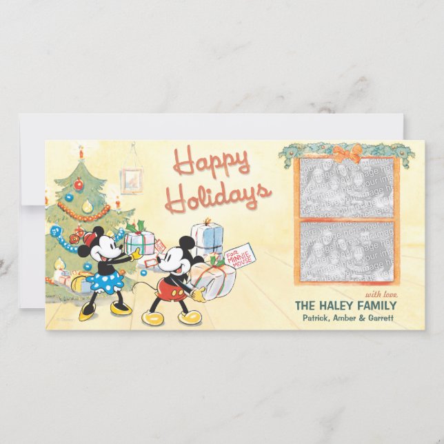 Classique Mickey & Minnie Carte photo de vacances (Devant)