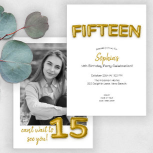 Classique minimaliste 15e anniversaire Invitation