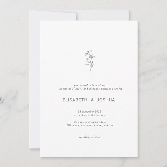 Classique minimaliste moderne Katrina Invitation (Devant)