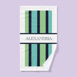 Classique Navy & Vert Sauge Monogrammé Famille