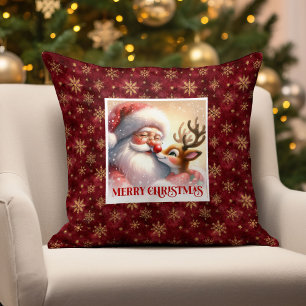Classique Santa Rudolph Noël Coussin de jet Conce