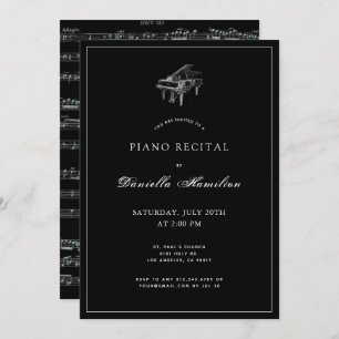 Classique Simple Noir Piano Considérant Invitation