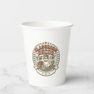Classroom Decor Cat Classroom Decor Cat Vintage Ve Paper Cups