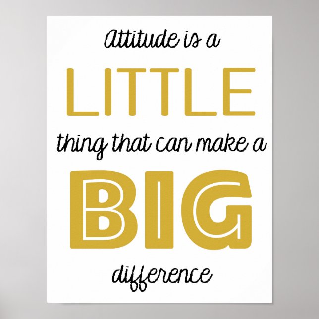 Classroom Decor, Classroom Quotes, Attitude Poster (Front)
