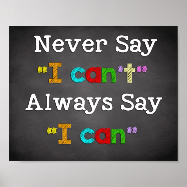 Classroom Decor, Classroom Quotes, Inspirational Poster (Front)
