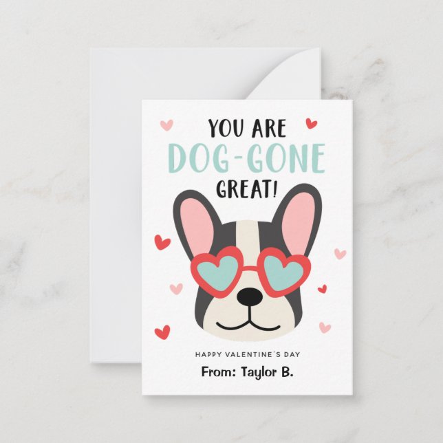 Classroom Dog Valentine's Day Cards for Kids (Front)