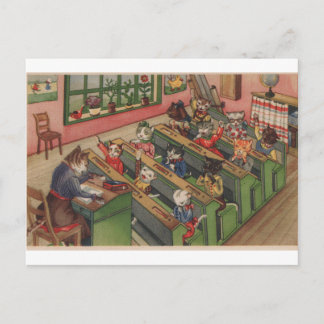 Classroom Full of Cats, Back To School Postcard