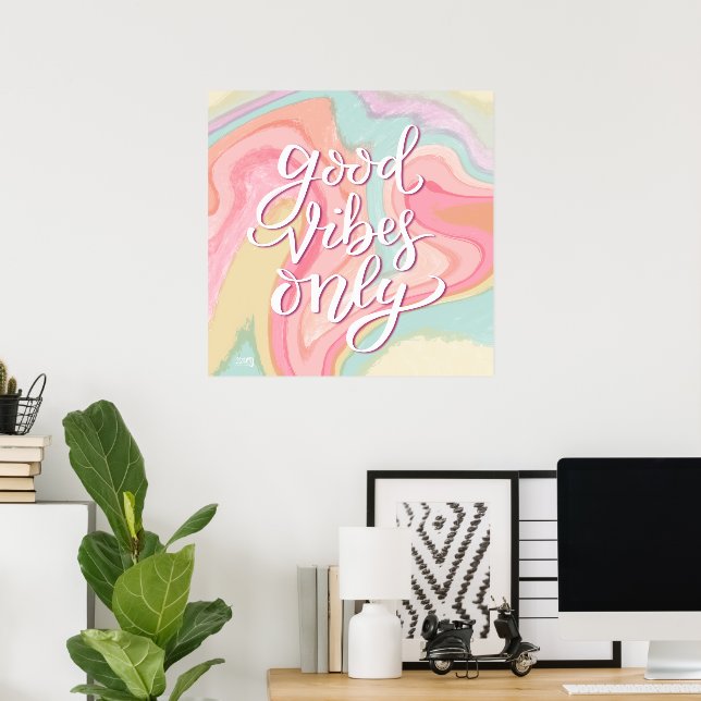 Classroom Good Vibes Only Pastel Inspirivity Poster (Home Office)