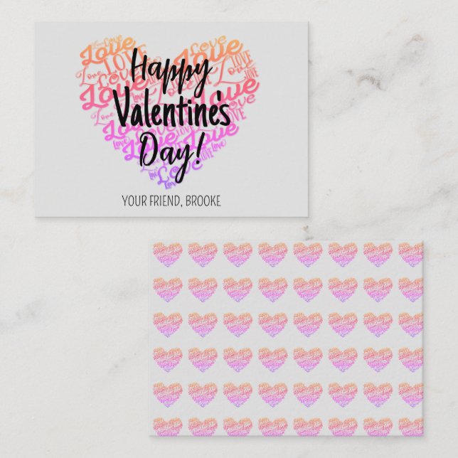 Classroom Happy Valentine’s Day Love Card (Front/Back)