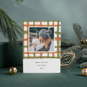 Classroom Plaid Holiday Photo Card A