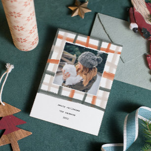 Classroom Plaid Holiday Photo Card B