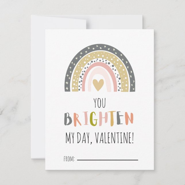 Classroom Rainbow Valentine's Day Cards for Kids (Front)