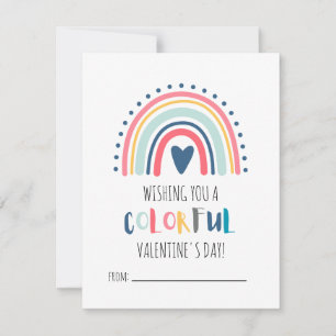 Classroom Rainbow Valentine's Day Cards for Kids