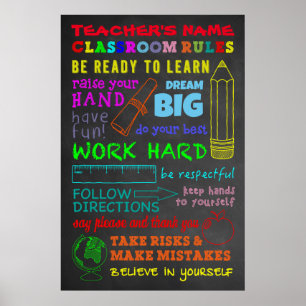 Classroom Rules — Personalized Teacher's Gift Poster