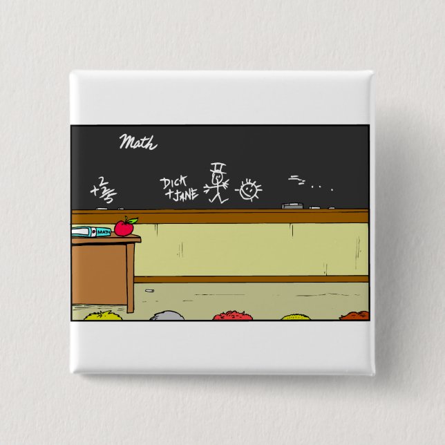 Classroom Scene 2 Inch Square Button (Front)