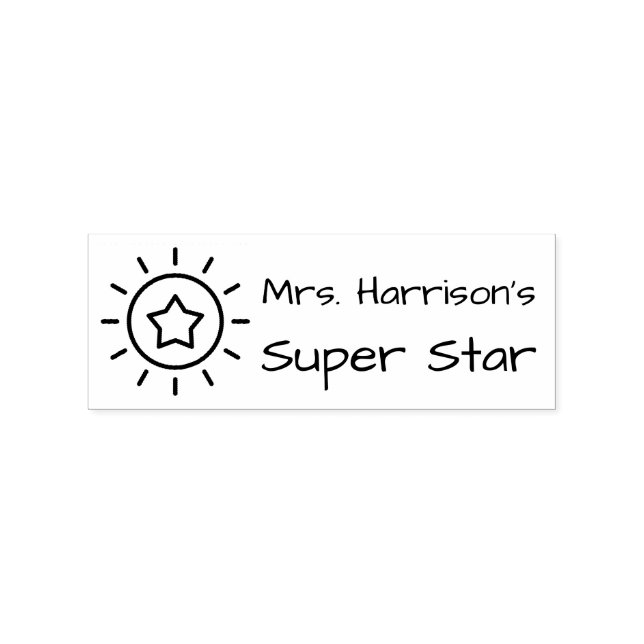 Classroom Super Star Personalized Rubber Stamp (Imprint)