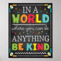 Classroom Teacher School Decor Be Kind Sign
