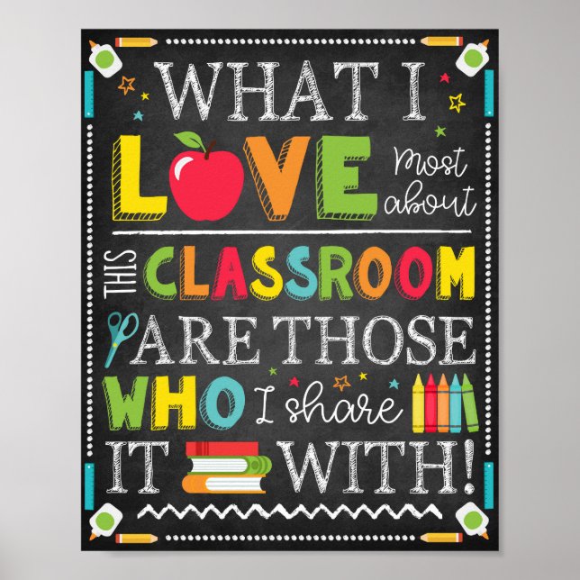 Classroom Teacher School Decor Sign Poster (Front)