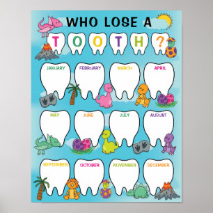 Classroom Tooth Tally Chart in Dinosaur Theme