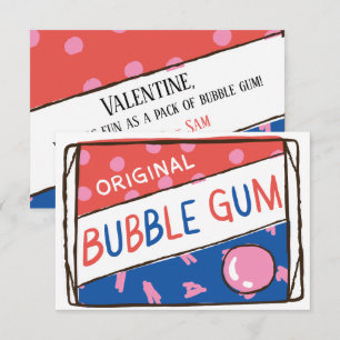 Classroom Valentine; Fun as a Pack of Bubble Gum Invitation