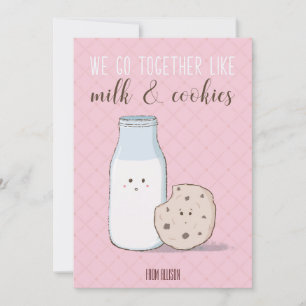 Classroom Valentine Milk and Cookies Card