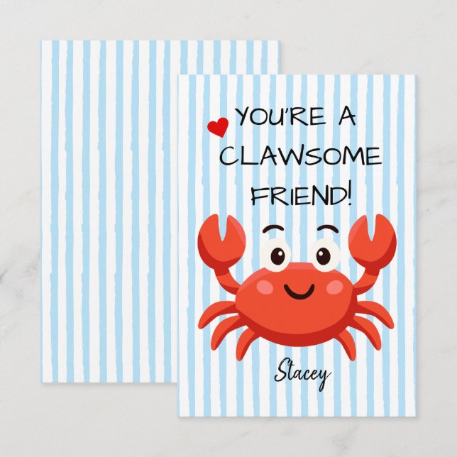 Classroom Valentine "You're a Clawsom Friend" (Front/Back)