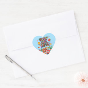 Classroom Valentine's Day Boho Donuts and Flowers Heart Sticker