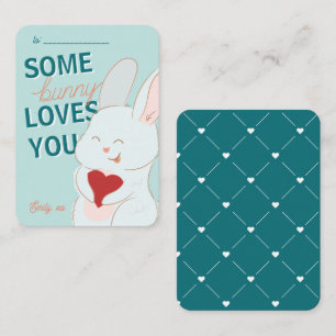 Classroom Valentine's Day Bunny Loves You Card