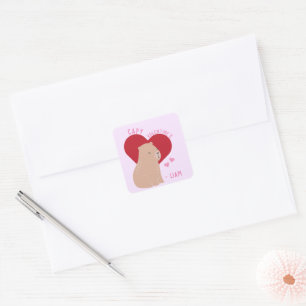 Classroom Valentine's Day Capybara Stickers