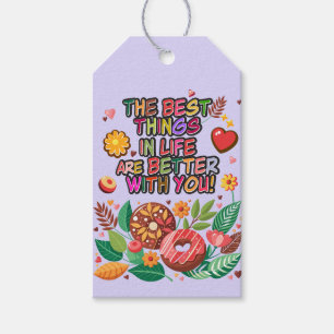 Classroom Valentine's Day Doughnut Flower Personal Gift Tags