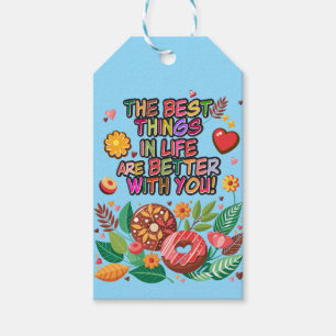 Classroom Valentine's Day Doughnut Flower Personal Gift Tags