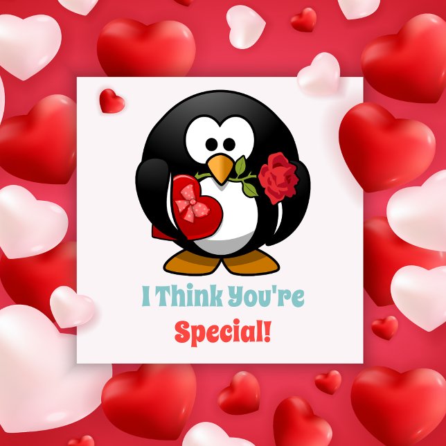 Classroom Valentine's Day Penguin Heart Card (Creator Uploaded)