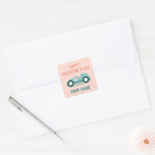 Classroom Valentine's Day Race Car  Square Sticker