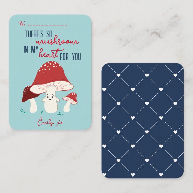 Classroom Valentine's Day So Mushroom Heart Card (Front/Back)