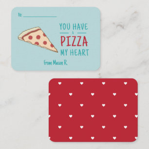 Classroom Valentines Pizza of My Heart Card