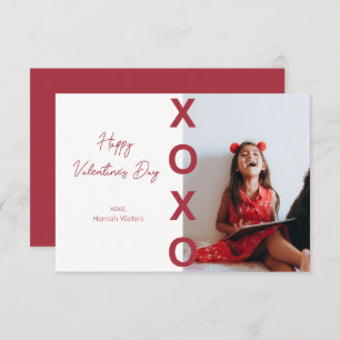 Classroom Valentines Red XOXO Photo Card