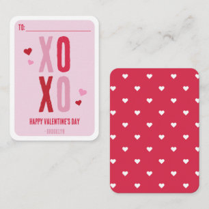 Classroom Valentines XOXO Simple Card