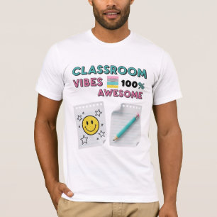 Classroom Vibes 100% Awesome Retro School T-Shirt